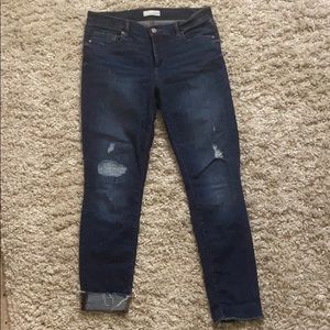 Distressed Modern Skinny Loft Jeans